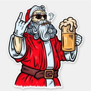 STICKER SANTA BEER