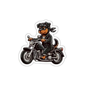 Sticker Dog ride bike