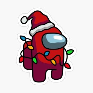 Sticker Craciun AmongUs Red