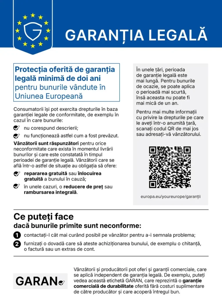 Garanția legală de conformitate pentru produsele WePrint Bucovina